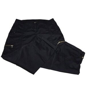 Chico's Comfort Waist Luxe Utility Crops Cropped Black Pants Womens Size 3 XL 16